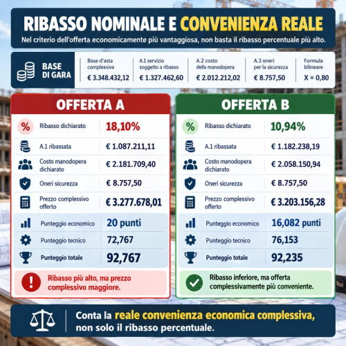 Il ribasso più alto non significa sempre offerta più conveniente: conta il costo reale?